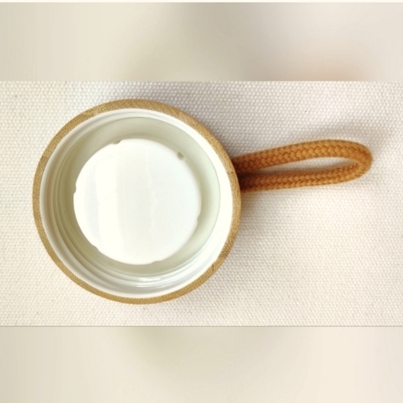 Anthropologie Water Bottle Marlow Tumbler with Bamboo Lid Gray Iridescent Glass - Picture 5 of 5